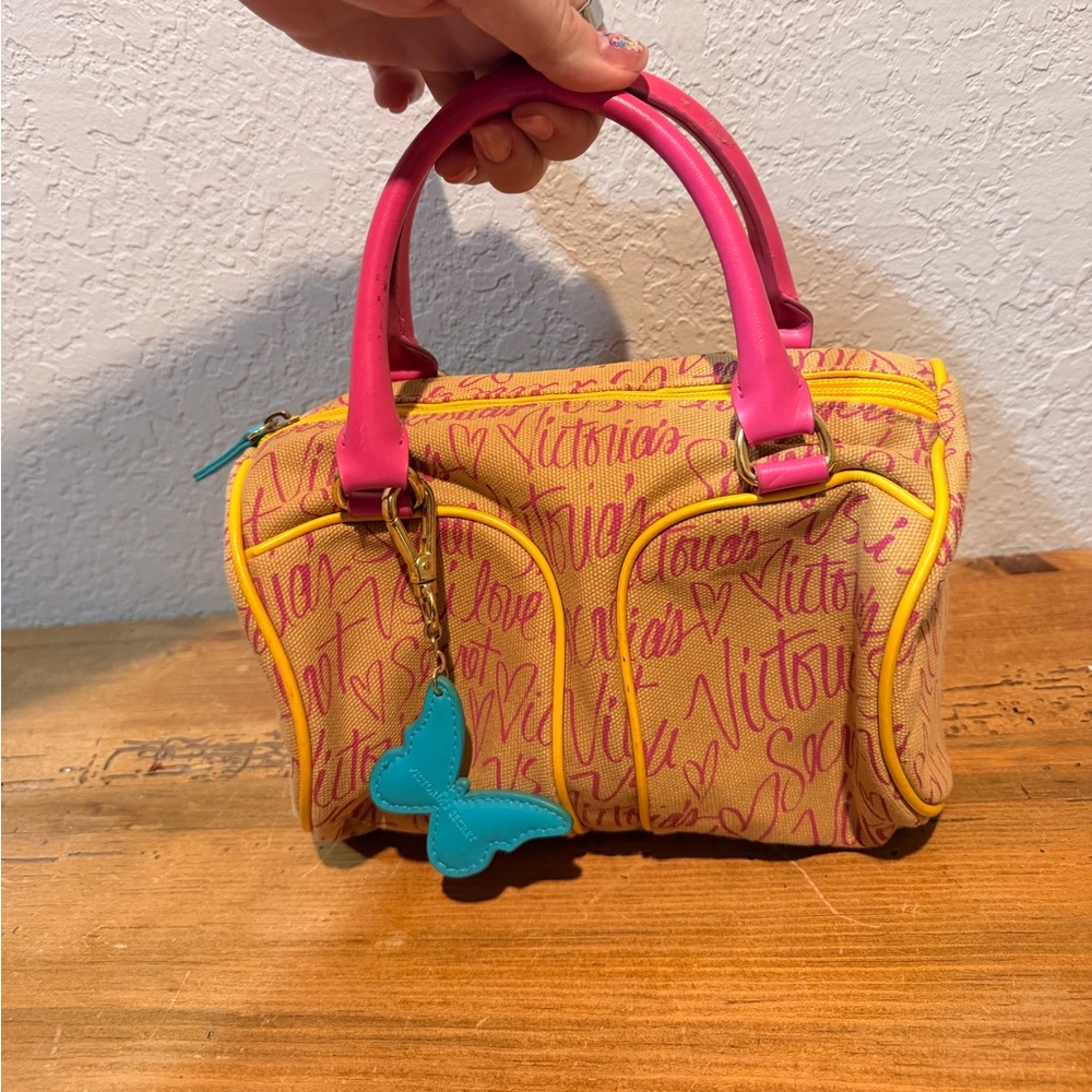 VTG RARE Y2K Victoria’s Secret Butterfly Mini Barrel Bag
